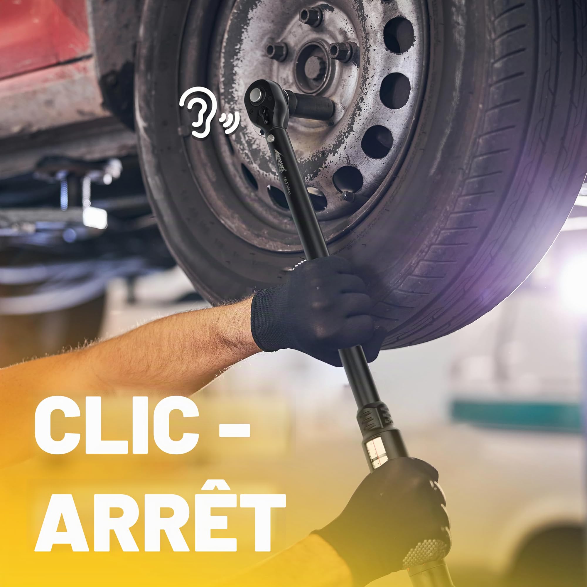 AEROFORCE Clé Dynamométrique 1/2" 60-330NM Précision ±3% 72 Dents Clé à Cliquet Réversible