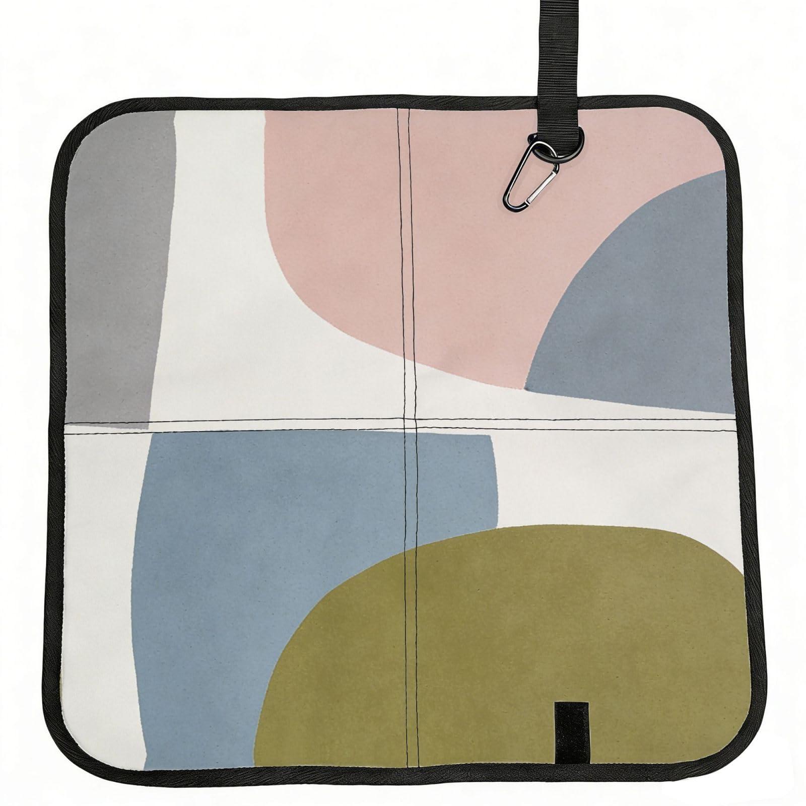 DUYIOKH Soft Pastel Geometric Shapes Print Foldable Portable Seat Cushion for World Cup Games, Camping and Outdoor Activities