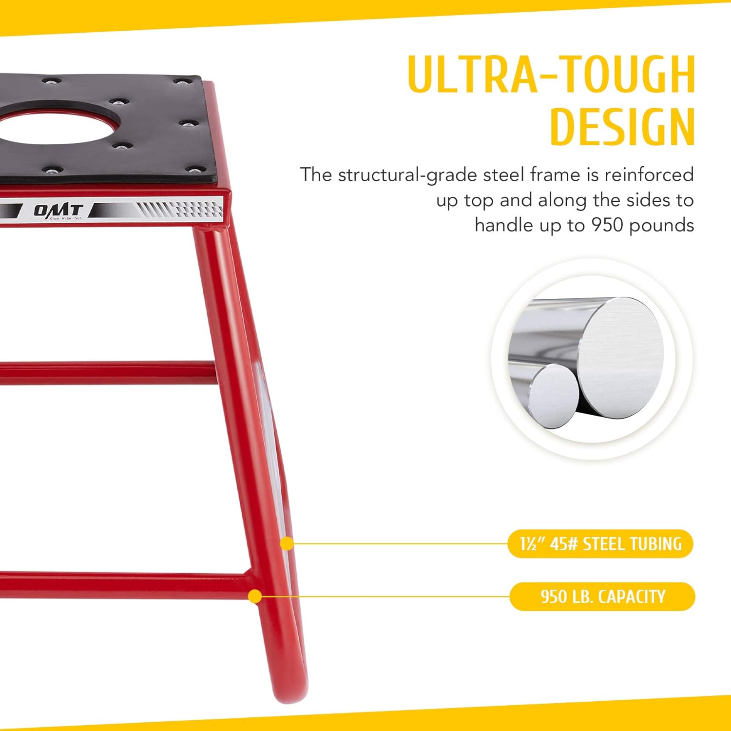 Orion Motor Tech Dirt Bike Stand, Integrally Molded Dirt Bike Repair Stand, 960lb Large Capacity Motorcycle Stand, 16.5" Motocross Stand for Dirt Bike Maintenance, No Assembly Required : Automotive