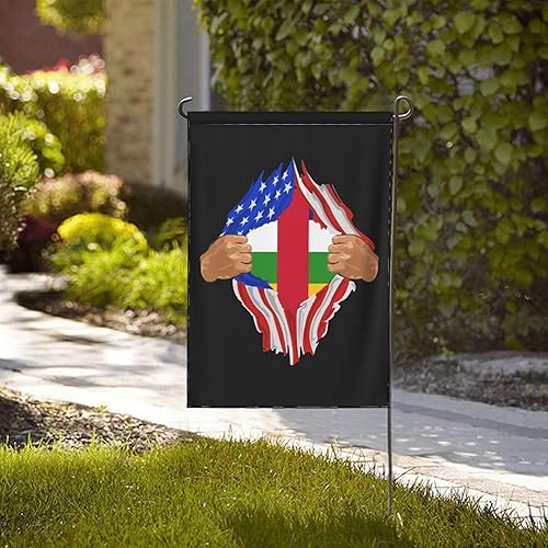 Miniatura 2 de LIFANGMI Hand Tear Flag Of The Central African Republic Garden Flag 28"x40" Inch Double Sided Garden Flags Home Lawn Outdoor Decor Flags Party