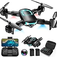 REDRIE JY02 Foldable Drone with 1080P HD Camera for Beginners - Altitude Hold, Gesture Selfie, Waypoint Fly, Voice Control, 2 Batteries