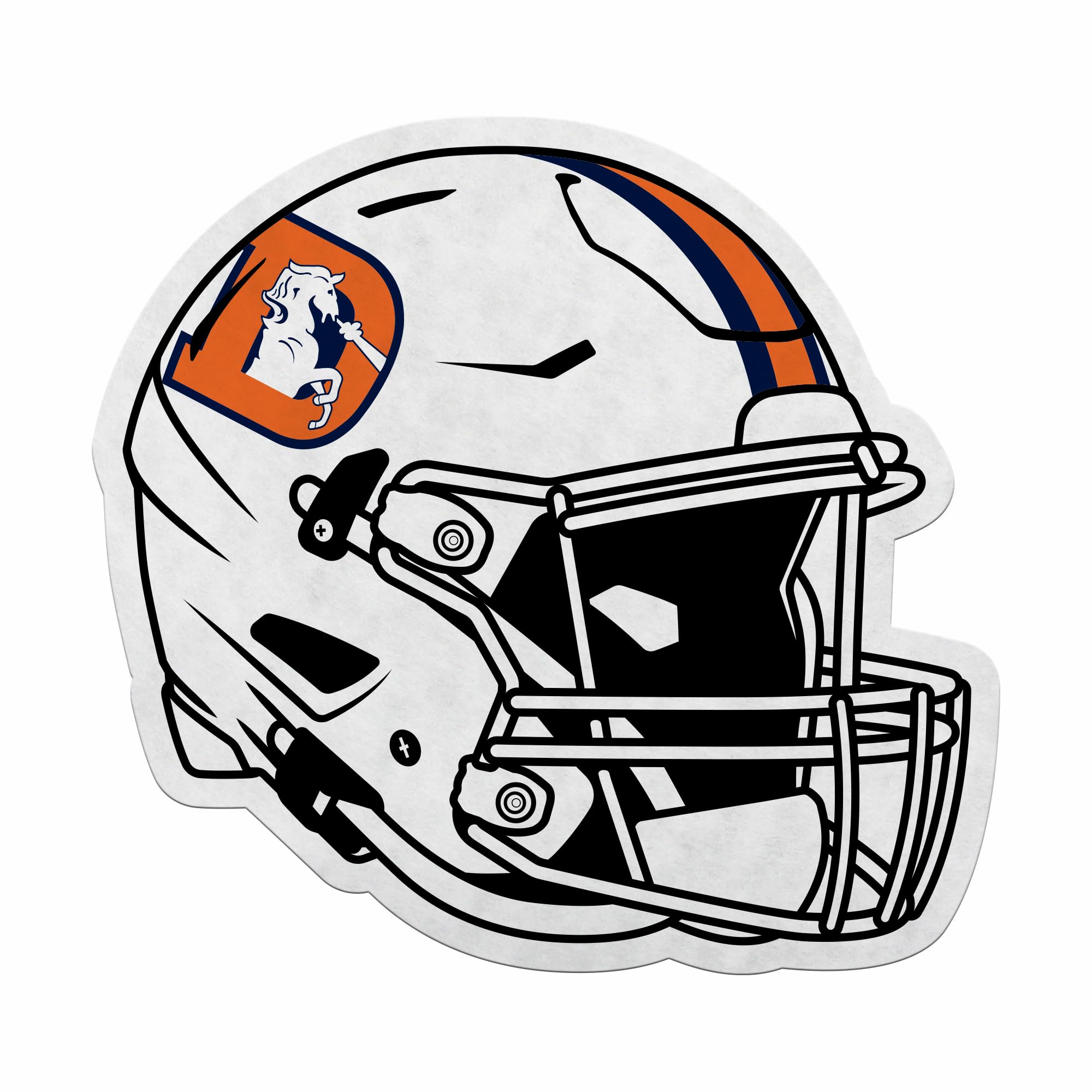 Fanion Denver Broncos NFL blanc pour habiller facilement vos murs sans les abîmer