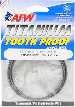 AFW Titanium Tooth Proof, Single Strand Leader Wire