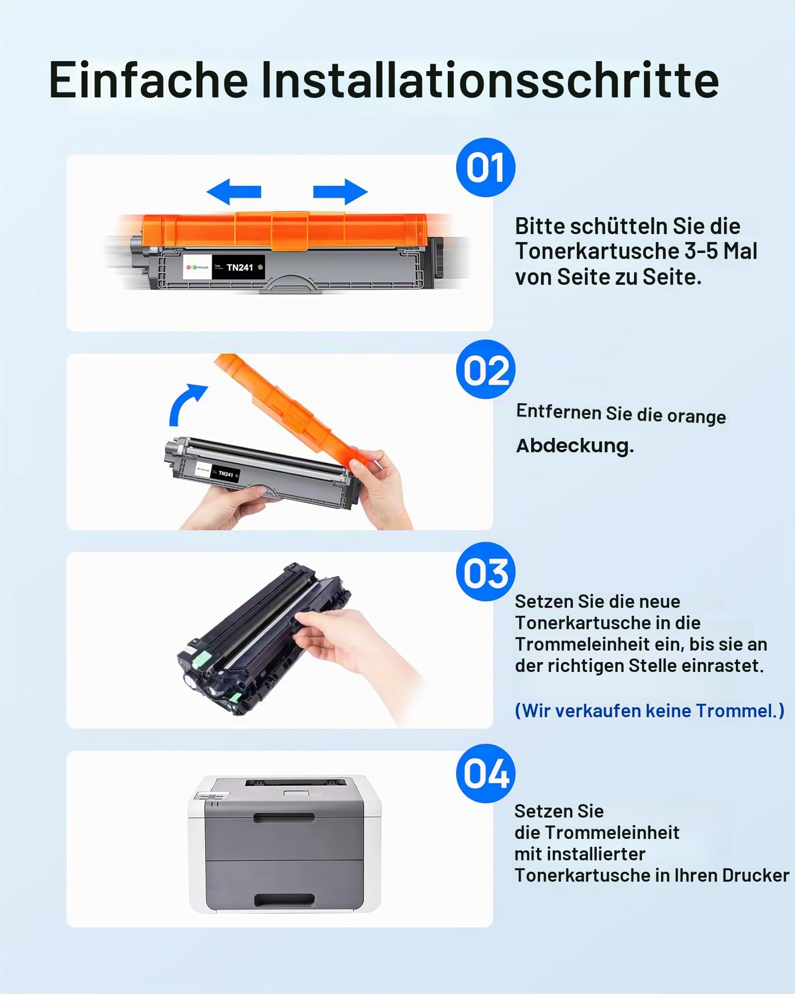 GPC IMAGE Kompatibel für Brother TN245 Toner Brother DCP 9022CDW, 5er-Pack | Hochwertige Tonerpatron, Mehrteilverpackung, für Brother TN-241 TN-245 DCP 9022CDW HL-3142CW DCP-9020CDW HL-3140CW usw.