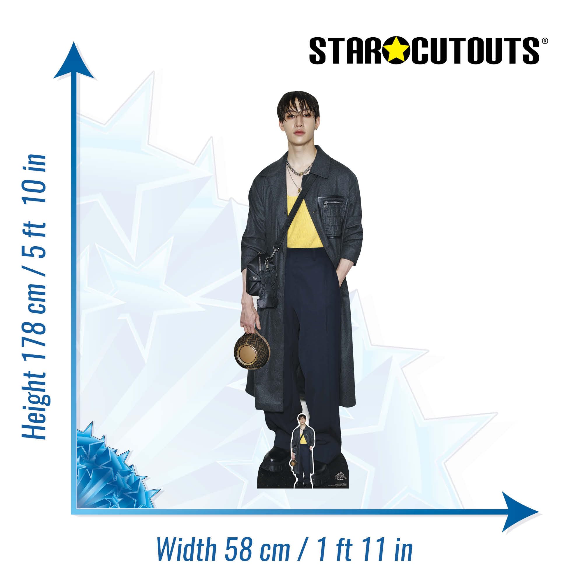 Star Cutouts CS1255 Bang Chan Pappaufsteller in Lebensgröße, 178 cm, tolles K-Pop-Fan, Geschenk und Party-Dekoration
