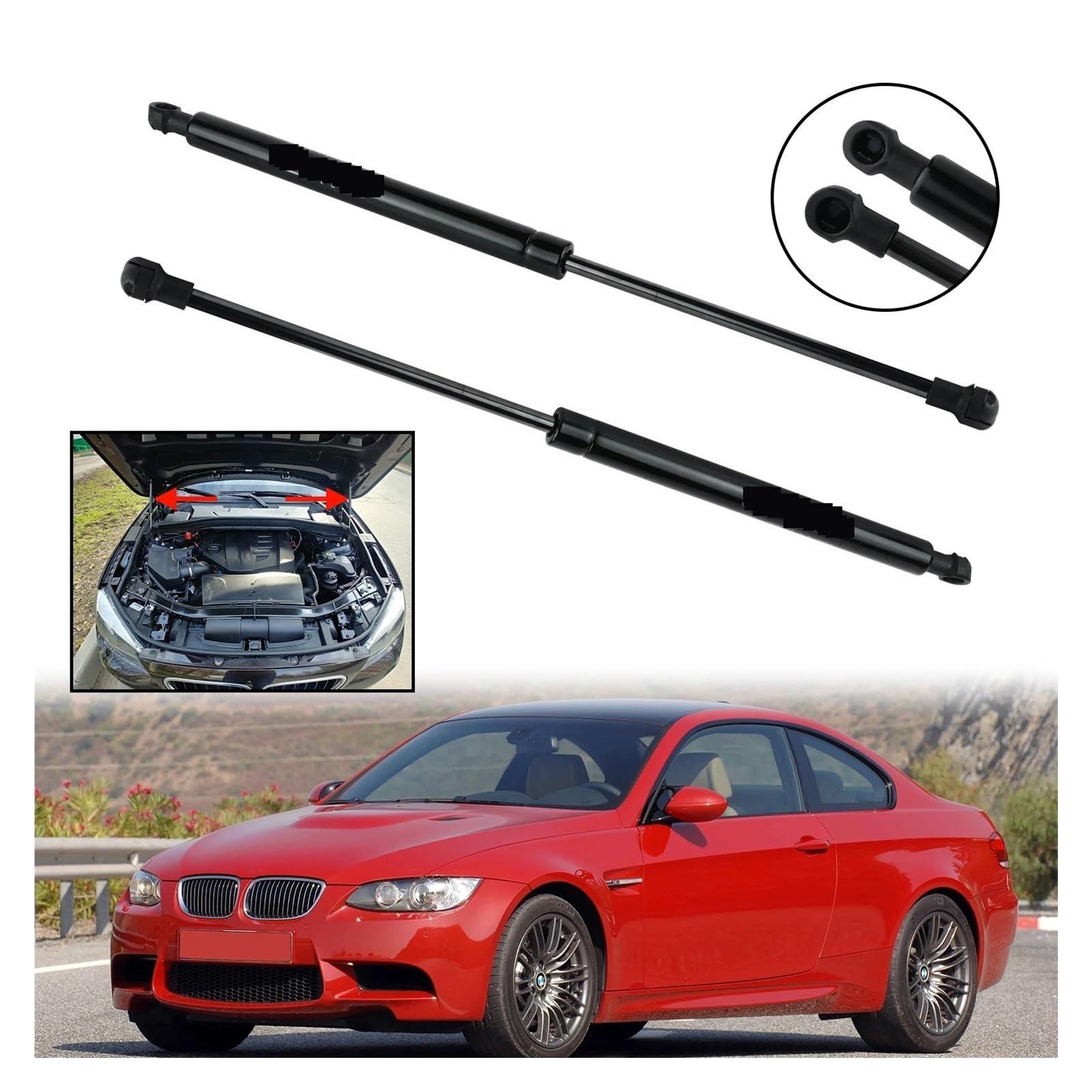 Resorte Gas Capó Motor para BMW Serie 3 E90 E91 E92 E93 2004 2005 2006 2007 2008 2009 2010 2011 2012 2013 51237060550 Amortiguadores De Gas para Capó Delantero Muelle Gas para Capó
