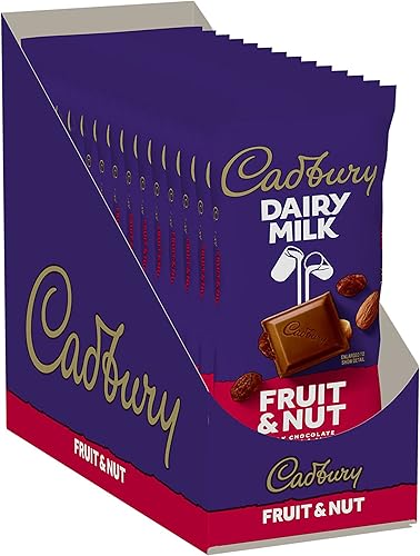 Miniatura 2 de CADBURY DAIRY MILK - Chocolate con leche de frutas y nueces con pasas y almendras envueltos individualmente barras de 35 onzas 14 unidades