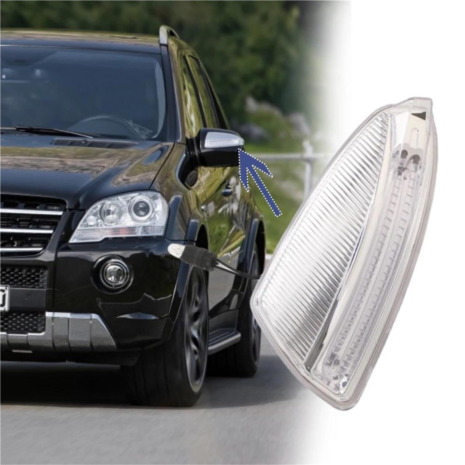 Genérico A1649061400 Luz Señal Giro Espejo Retrovisor Lateral Derecho/izquierdo Para Benz W164 Para ML350 3.5L 2008-2010(Right)