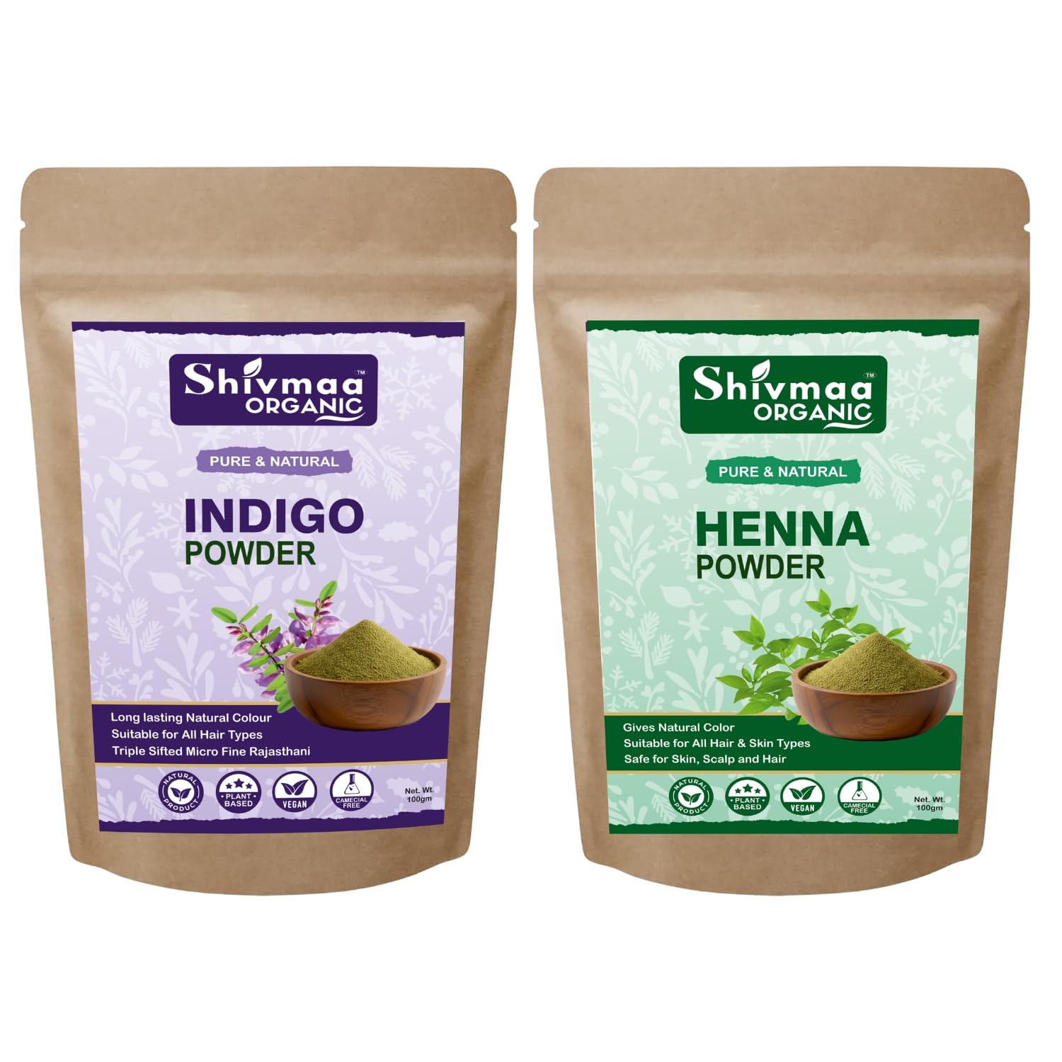 Henna and Indigo Natural Dye for Black Hair Powder combo pack 100g + 100g | Ayurvedic | No Ammonia | No Peroxide | No Perborates | No Bleach | Natural Black Colour-image-45