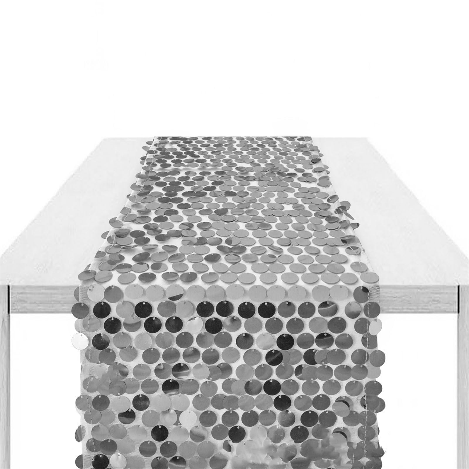 Xjdzineq Durability and Washable Sequins Table Cloth Runner Adds Sparkles to Any Event Baby Showers Celebration Decors Sequins Decors