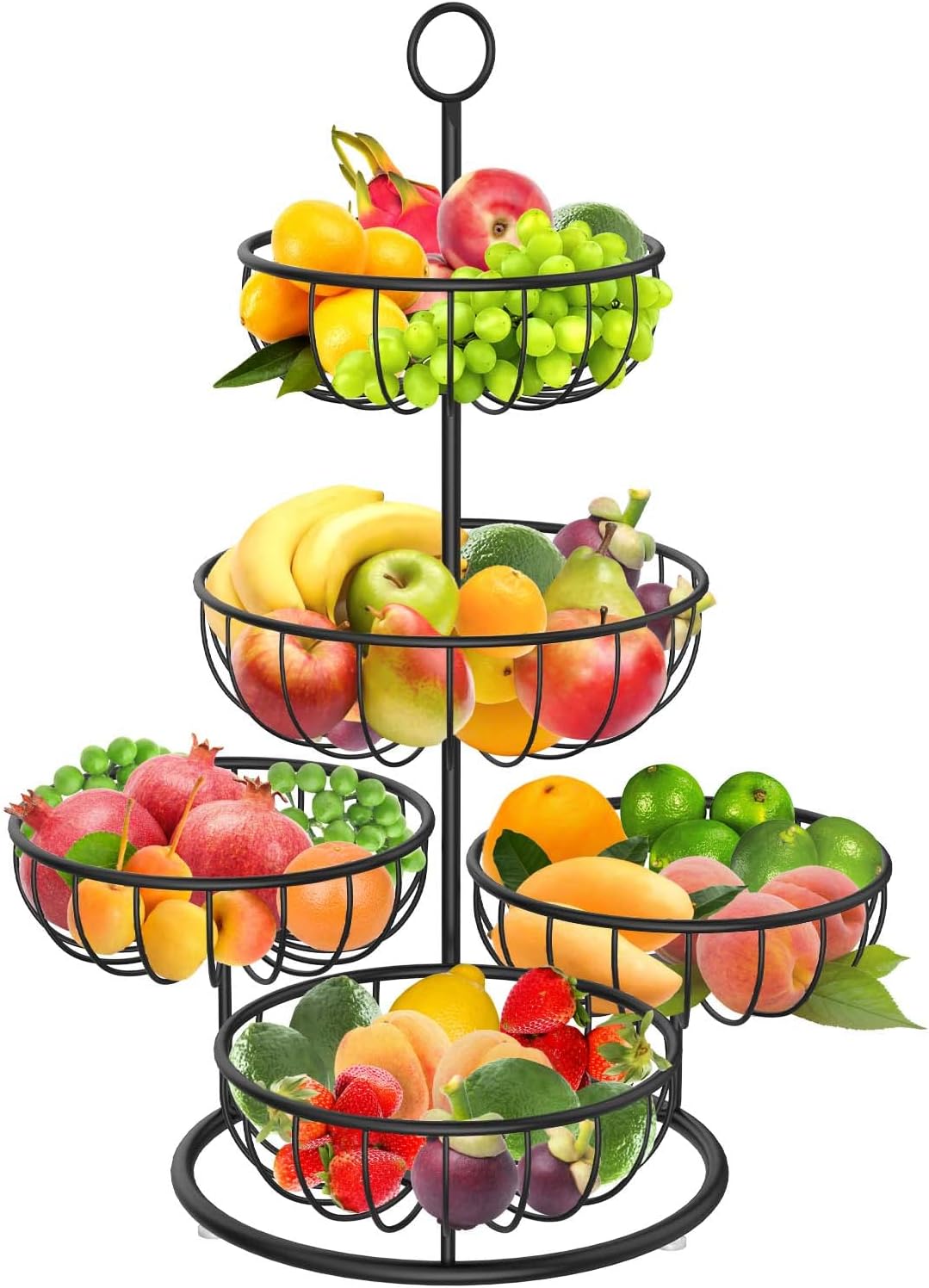 5 Tier Fruit Basket for Kitchen Counter, Large Capacity
