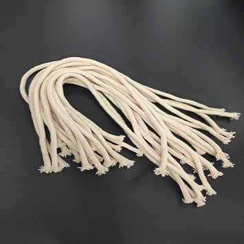 Oil Lamp Wicks Burner, Round Cotton Kerosene Burner, Candle Lamp Burner Replacement 20 Pcs 1.34ft41cm x 0.2"5mm