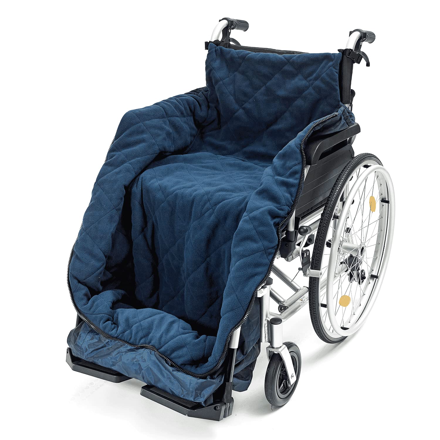 Biscay Manta para Silla de Ruedas Deluxe - XL | Impermeable Acolchado con Forro de Polar Apertura con Cremallera Lazos Ajustables con Hebilla Protección contra los Elementos para Silla de Ruedas
