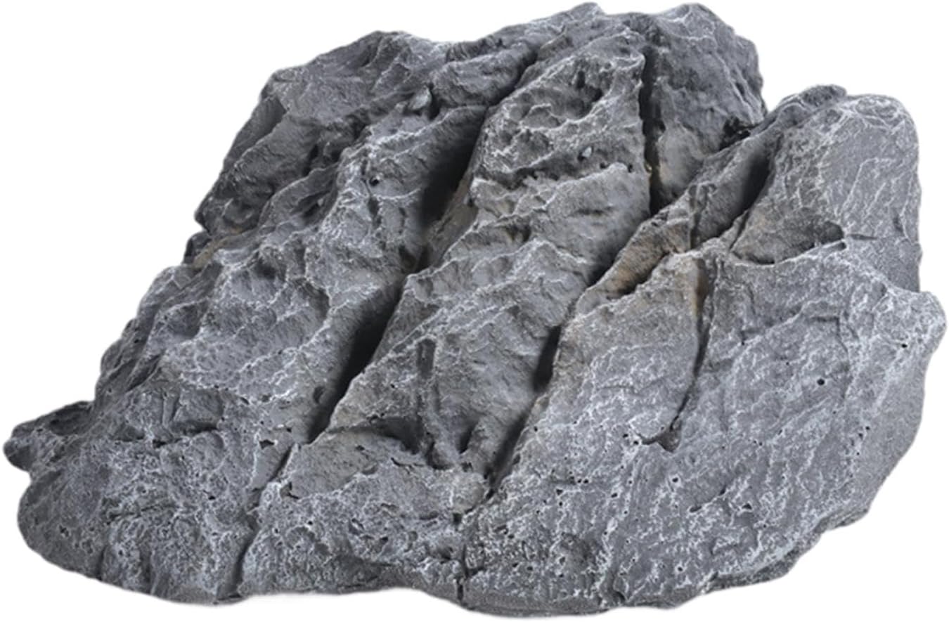 PU Material Artificial Rock Ornament Landscaping Model Highly Simulation Lightweight for Reptile Habitat Multifunctional 39x24x8cm