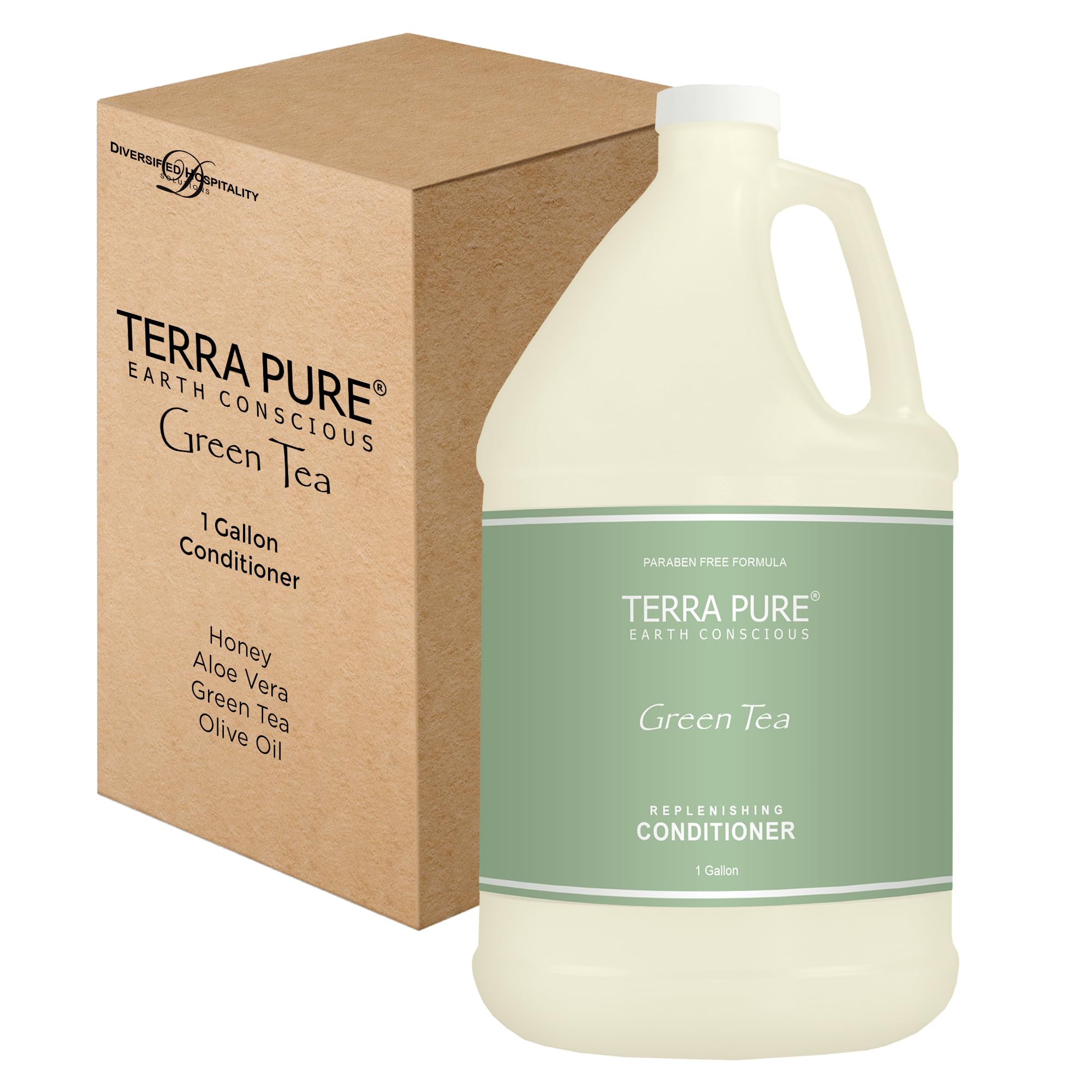 Terra Pure Green Tea Hotel Conditioner | 1 Gallon | for Hospitality & Vacation Rentals to Refill Dispensers | (Single Gallon)