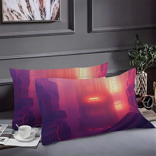 Miniatura 2 de City Twin Duvet Cover Hazy Print Twin Bedding Sets Soft Microfiber Comforter Cover and 2 Pillow Shams 20"X26", Bed Set Duvet Covers with Zipper