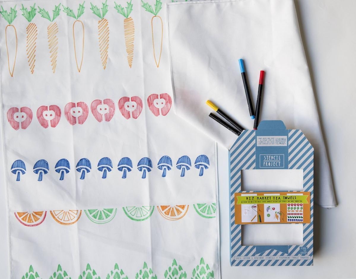 Market Tea Towel Stencil Kit