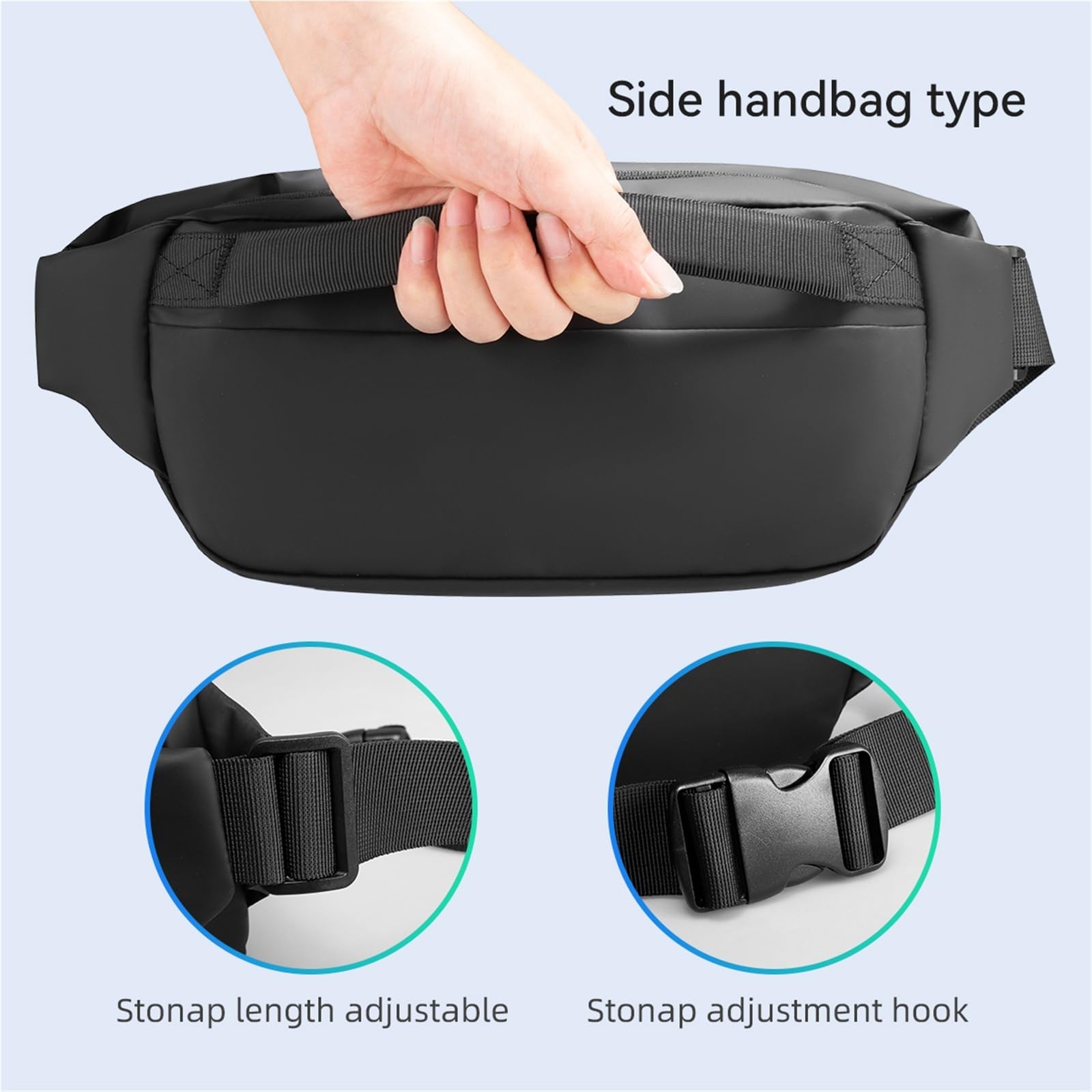 Fanny Pack dla mężczyzn i kobiet – wodoodporna torba antykradzieżowa z wieloma kieszeniami, saszetka biodrowa i torba na klatkę piersiową crossbody, na podróż, siłownię, wędrówki, jazdę na rowerze