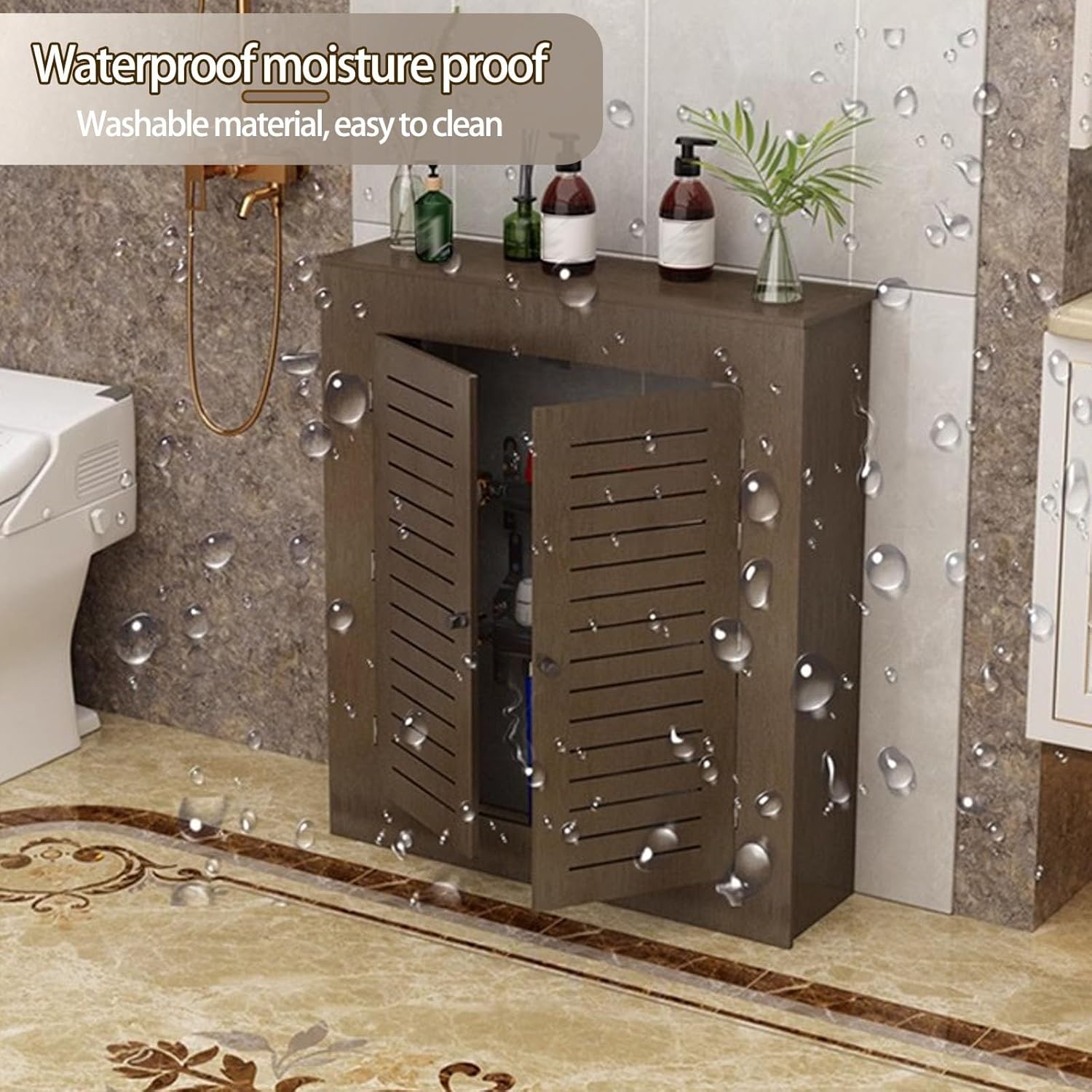 Radiator Cover,Heating Cabinet Shelf,MDF Radiator Cover,Easy Radiator Covers,Radiator Cover,Connector Suitable for Decorative Living Room Home Easy Assembl(24x24x6in/60x60x15cm)