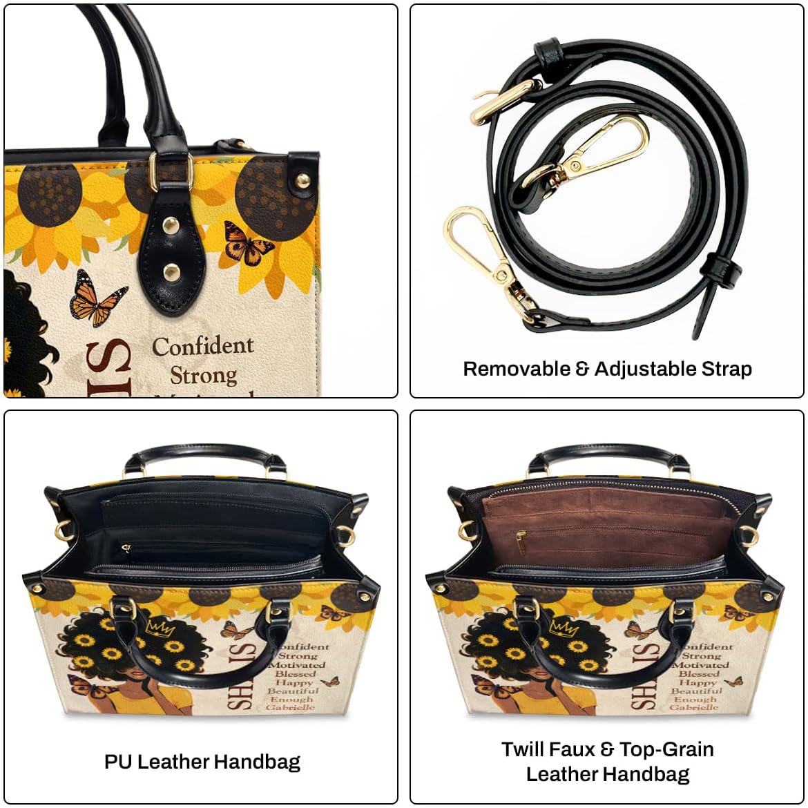 Sistabag Personalized Leather Handbag For African American - Christmas Gifts For Women For Black Women - Image 3