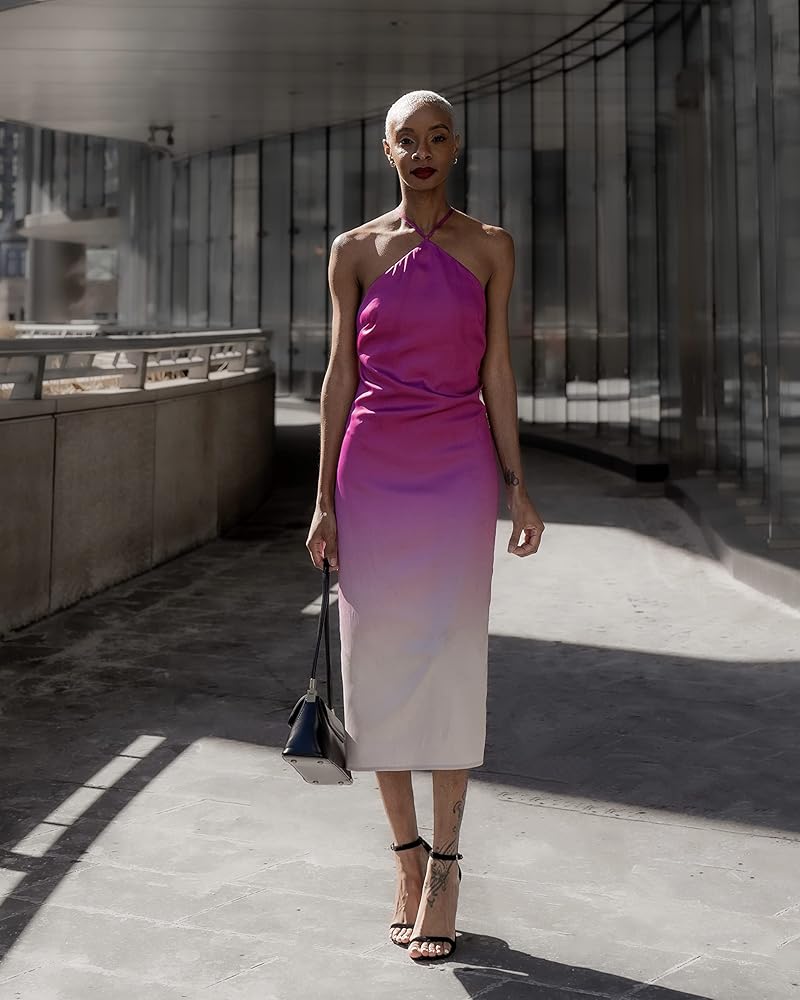 Amazon.com: The Drop Women's Orchid Ombre Print Stretch Satin Midi Dress by  @signedblake, 2X, Plus Size : Clothing, Shoes & Jewelry