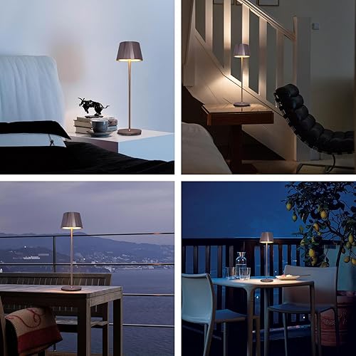 Miniatura 7 de Moderna lámpara de mesa LED inalámbrica, lámpara de escritorio recargable de 5200 mAh con atenuación continua, luz nocturna impermeable al tacto