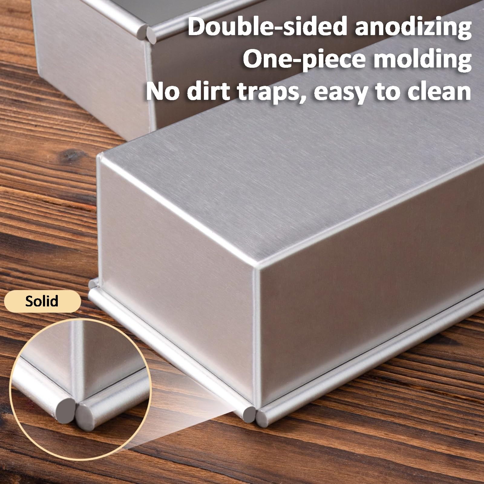 Molde de aluminio para tiramisú, bandeja antiadherente extraíble con tapa y espátulas para tarta de queso y mousse, forma rectangular, 6 x 10 x 40 cm