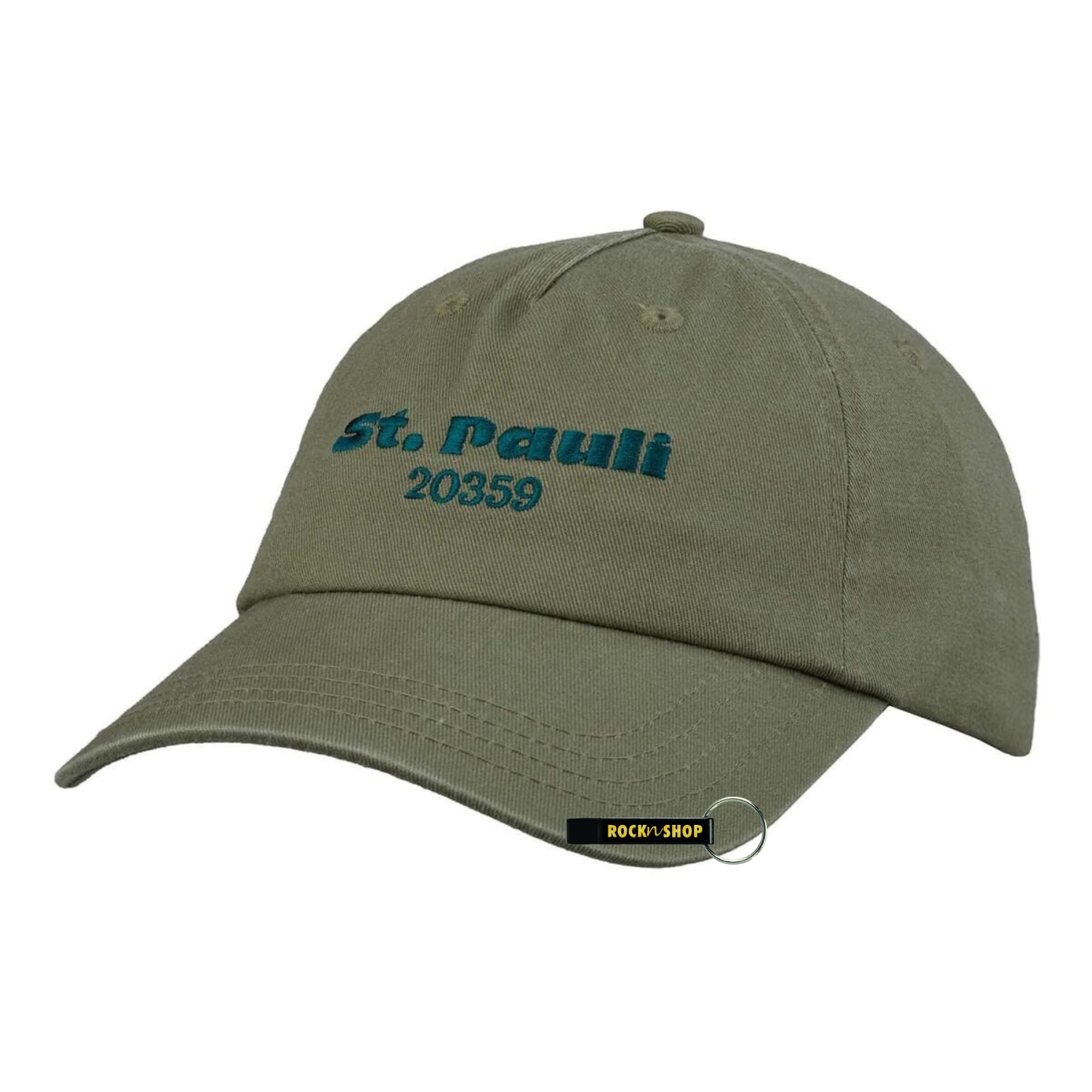FC St. Pauli Cap Babycord Logo Patch Official Merchandise Beige Fine Corduroy Cap with Patch and Adjustable Closure, Summer Vibes 20359 Olive, One Size