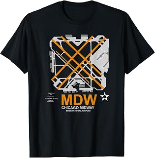 MDW Chicago Midway Airport Layout Pilot T-Shirt T-Shirt