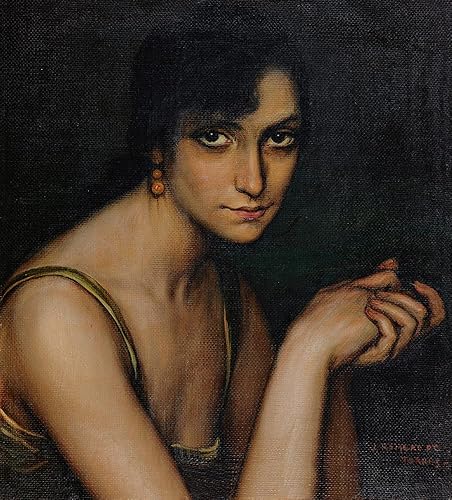 ArtDirect Julio Romero De Torres 15x16 Gold Ornate Frame and Double Matted Museum Art Print Titled - Julita Cerda