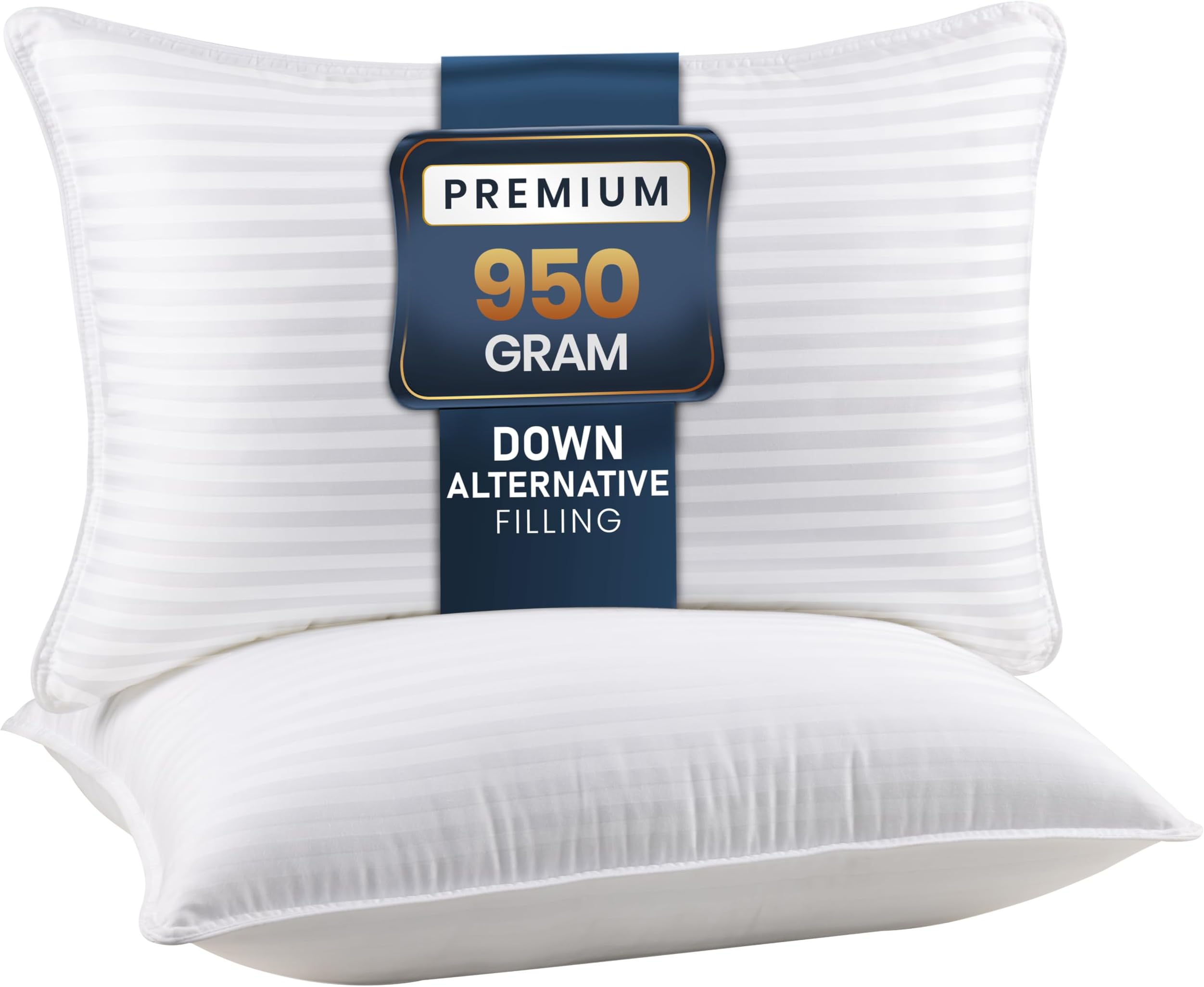 Utopia Bedding Bed Pillows for Sleeping Standard Size (White), Set of 2, Down Alternative Pillow for Sleeping, Cooling Hotel Quality Pillow Set for Back, Stomach or Side Sleepers