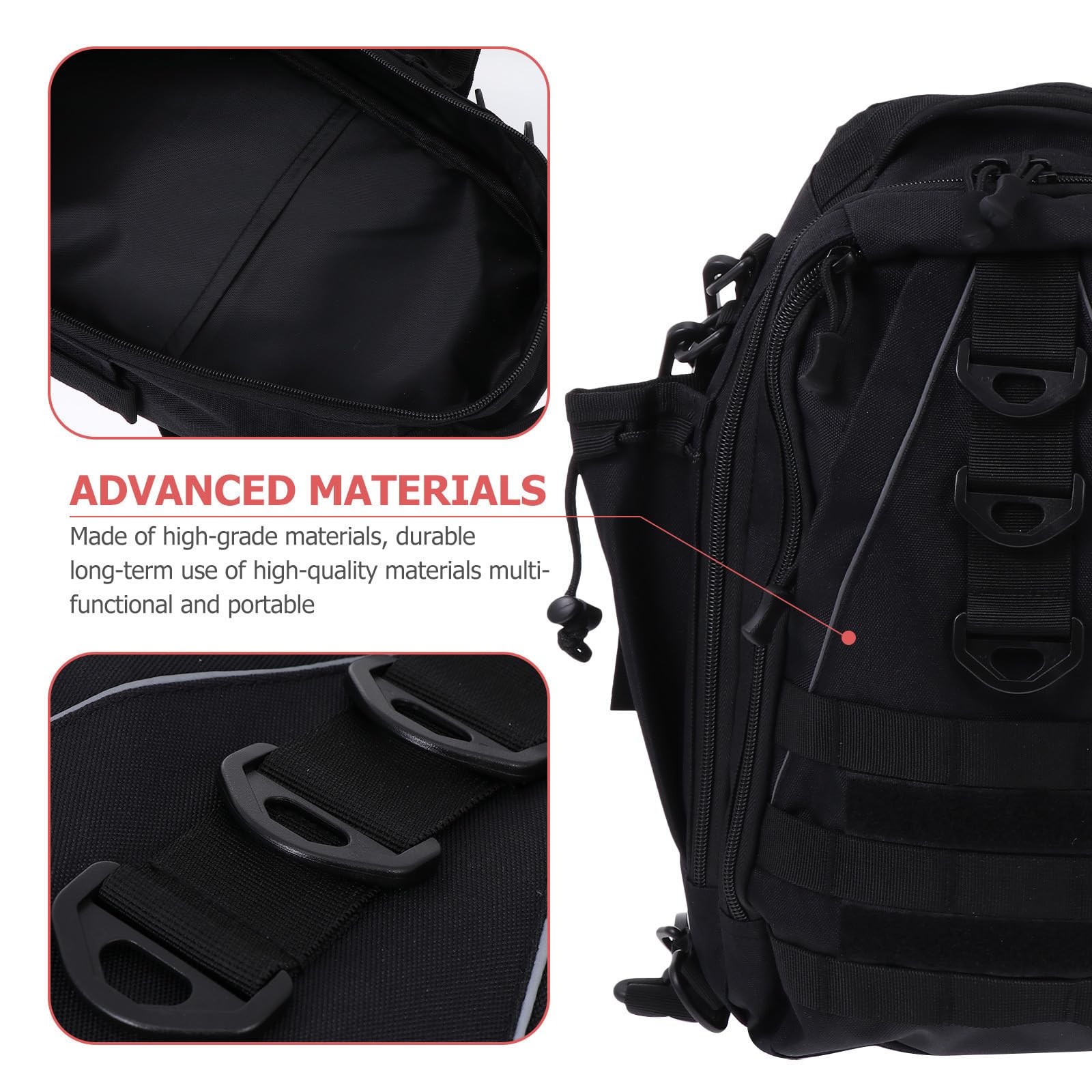 Zaino da Trekking Multifunzionale in Poliestere e Oxford Molte Tasche Pratico per Escursionismo e attività Outdoor Nero