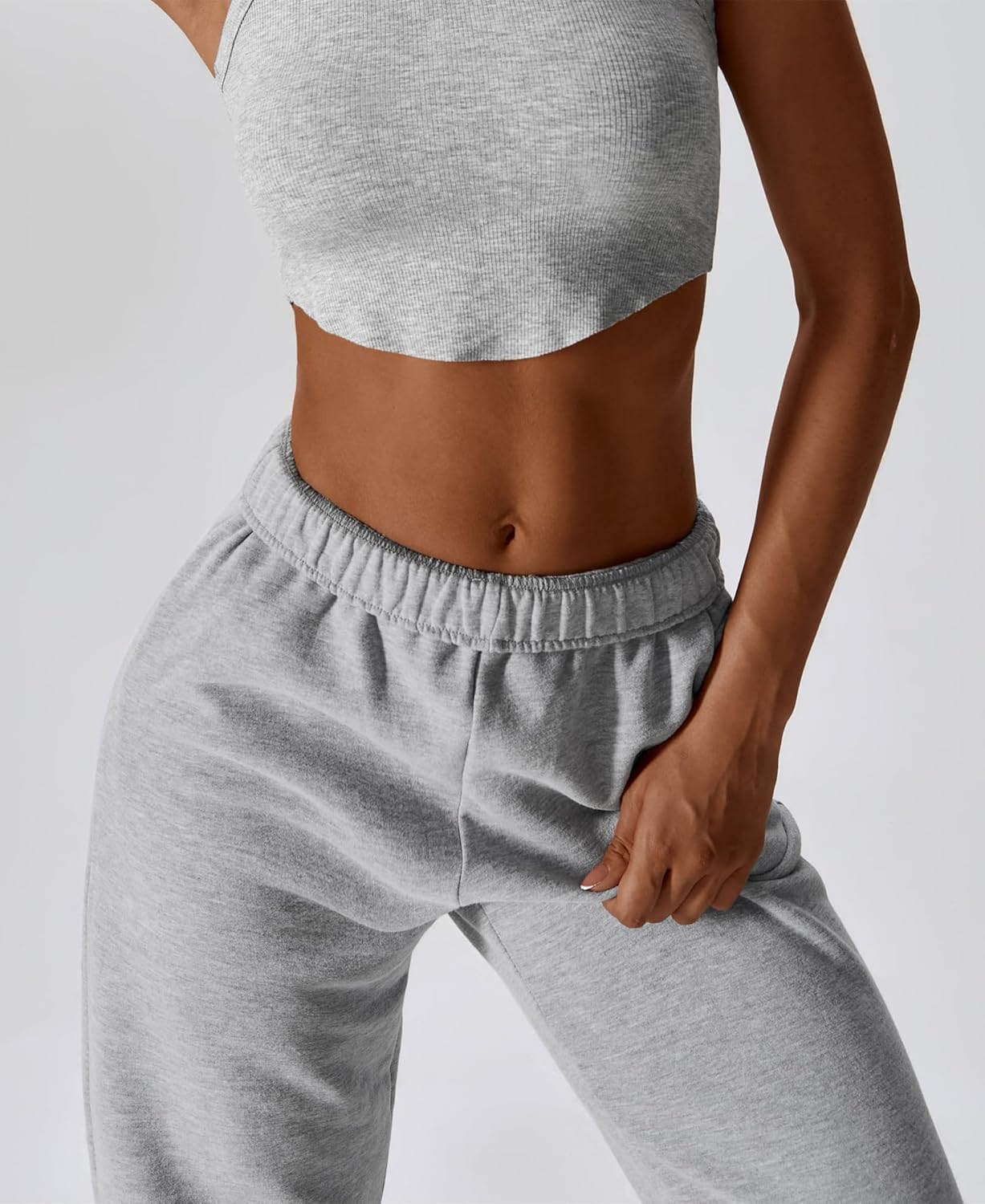 ABOCIW Womens Wide Leg Sweatpants Fleece High Waisted Baggy Sweat Pant Athletic Joggers Lough Pants with Pockets - Image 5