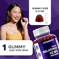 Vista 3 de Vitamatic Melatonina 10 mg por gomita – 60 porciones – 60 gomitas vegetarianas – Suplemento sin hábito