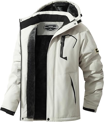 Men's Ski Jacket Warm Winter Snow Coat Waterproof Mountain Windbreaker Snowboarding Jacket Hooded for Hiking Traval