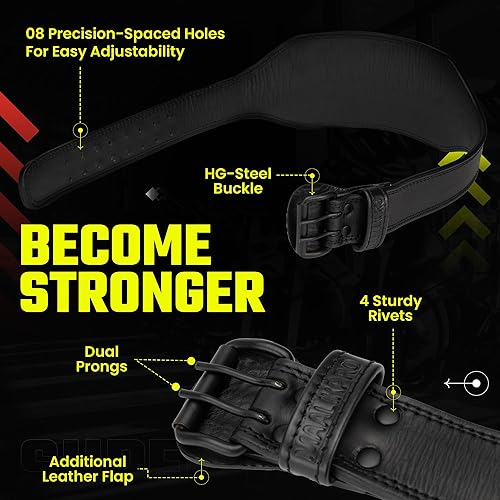 Miniatura 4 de Cinturón de cuero para levantamiento de pesas con hebilla ajustable, gimnasio, entrenamiento y entrenamiento de pesas, cinturones de levantamiento