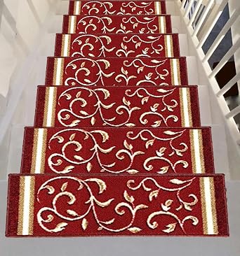 Gloria Rug Non-Slip Rubber Back Stair Treads - Skid Resistant Stair Mats - Set of 7 8.5" x 26" 7, Stair-1963