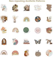 Vista 2 de Calcomanías estéticas vintage, 50 unidades, vinilo impermeable para botellas de agua, laptop, teléfono, computadora, guitarra (1)