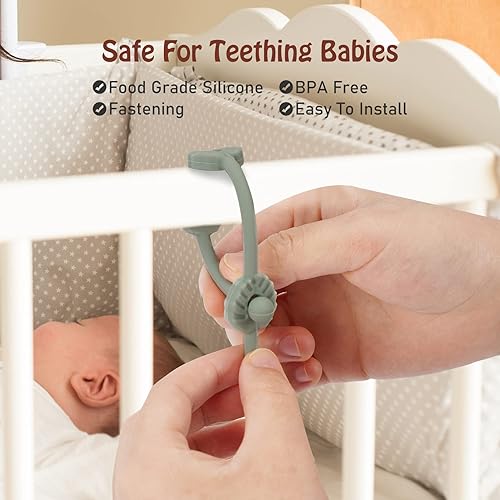 Miniatura 4 de Toy Straps for Baby, Silicone Pacifier Clips Adjustable Stretchable Sippy Cup Straps for Strollers, High Chair, Cribs, Hanging Baskets, Shopping