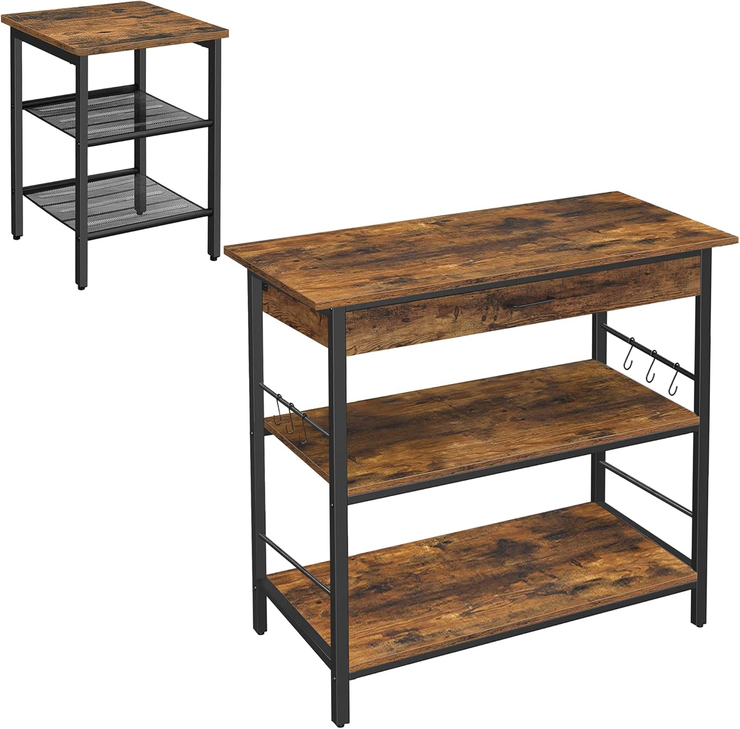 BEEWOOT Kitchen Island with Drawer, Coffee Bar, Kitchen Shelf Units with Large