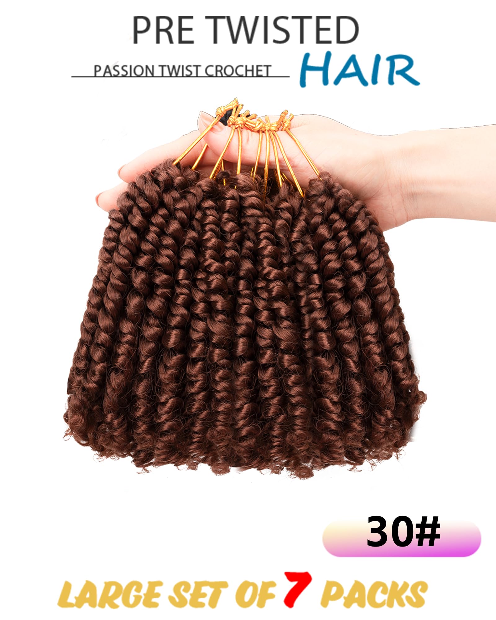 Amazon.com : 4 Inch 7 Packs Super Short Passion Twist Crochet Hair