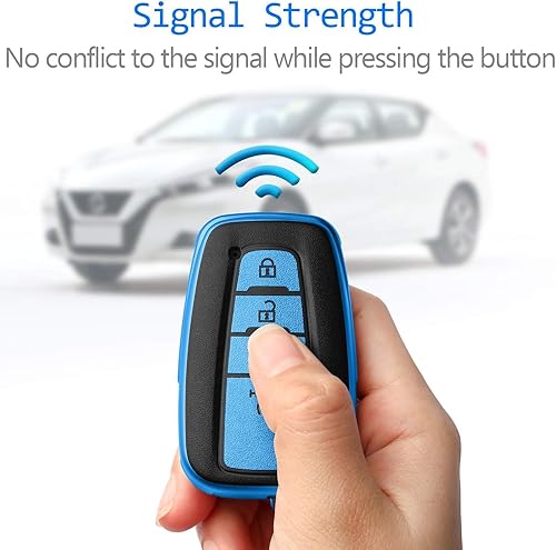 Miniatura 5 de Sindeda Funda compatible con llavero Toyota con llavero de cuero, protección completa de TPU suave, funda para llavero RAV4, Camry, Avalon, Corolla,