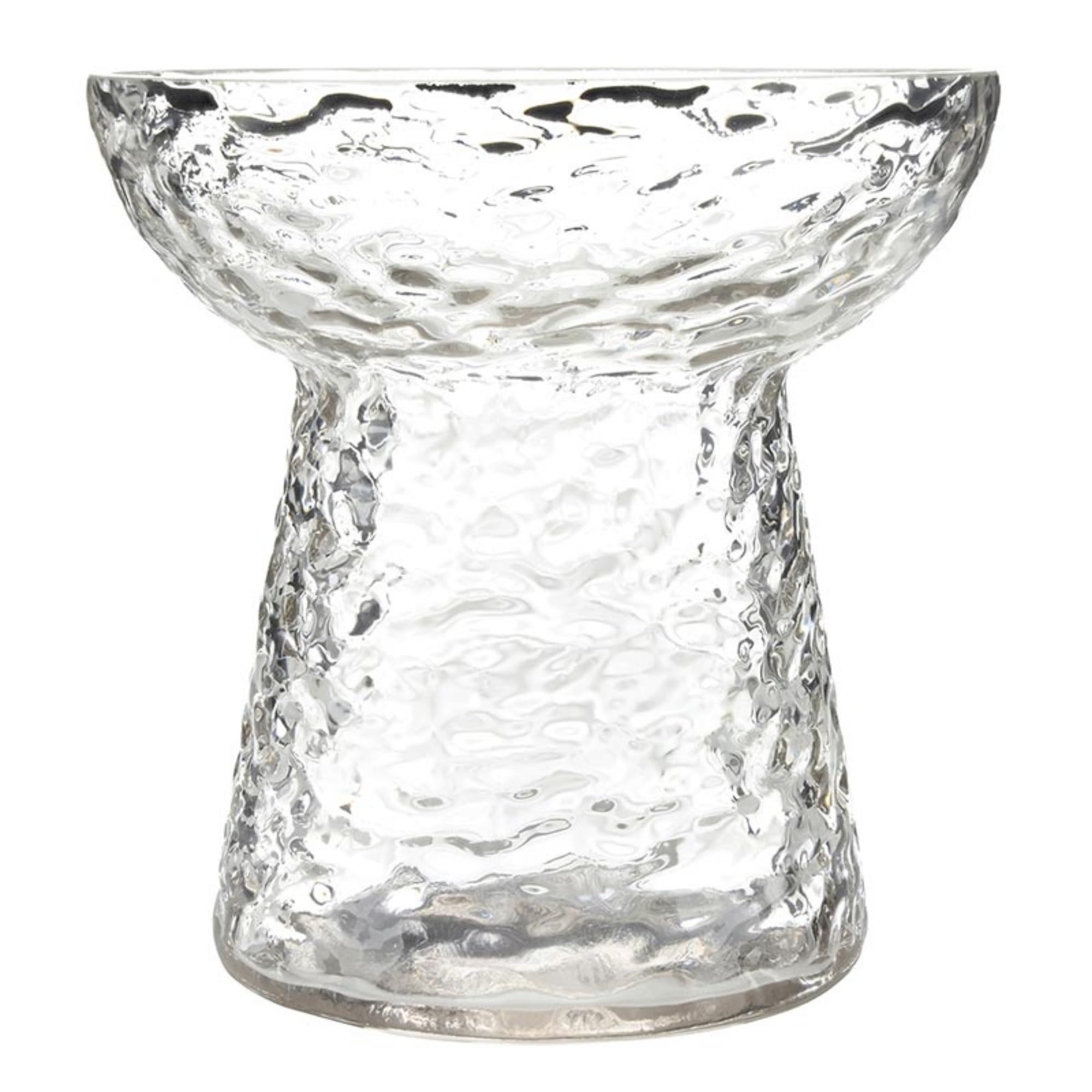 47th & Main Glass Vase with Pebbled Texture, 5" Tall x 5" Diameter, Clear