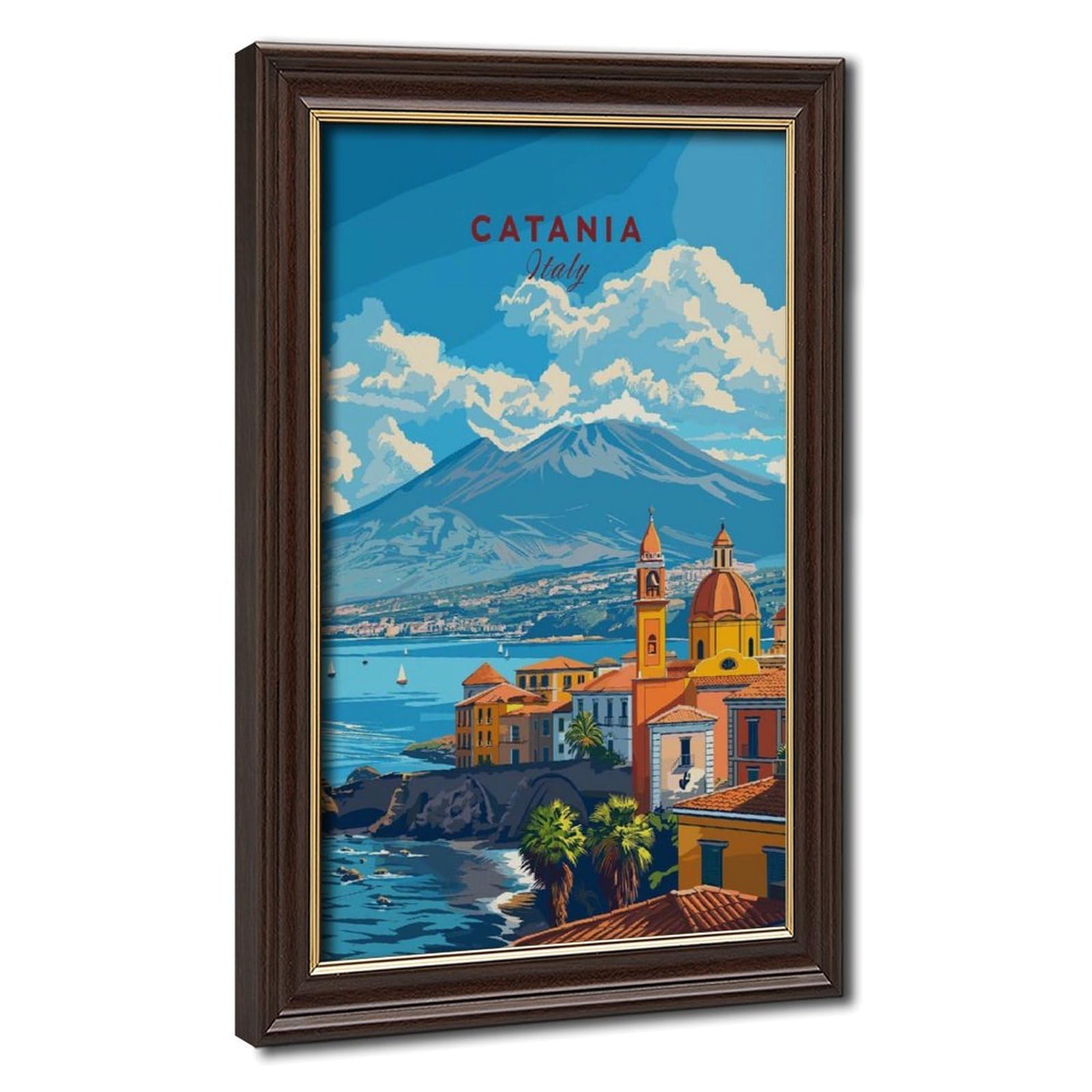 Bareronor Mokume Gane Frame-Style Catania Canvas Poster For Dorm Room Decor Gift