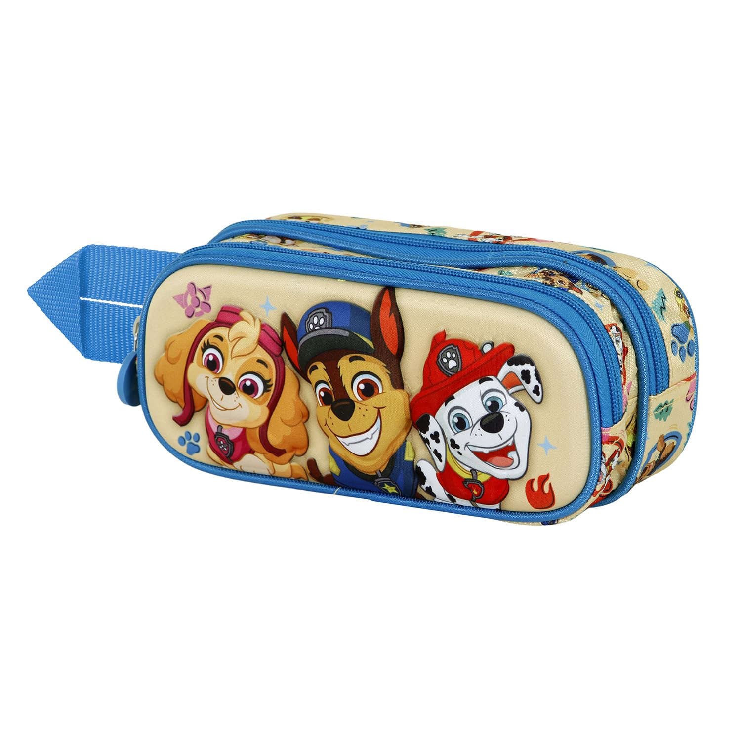 Paw Patrol Friendship-3D Double Pencil Case, Blue, 22 x 9.5 cm