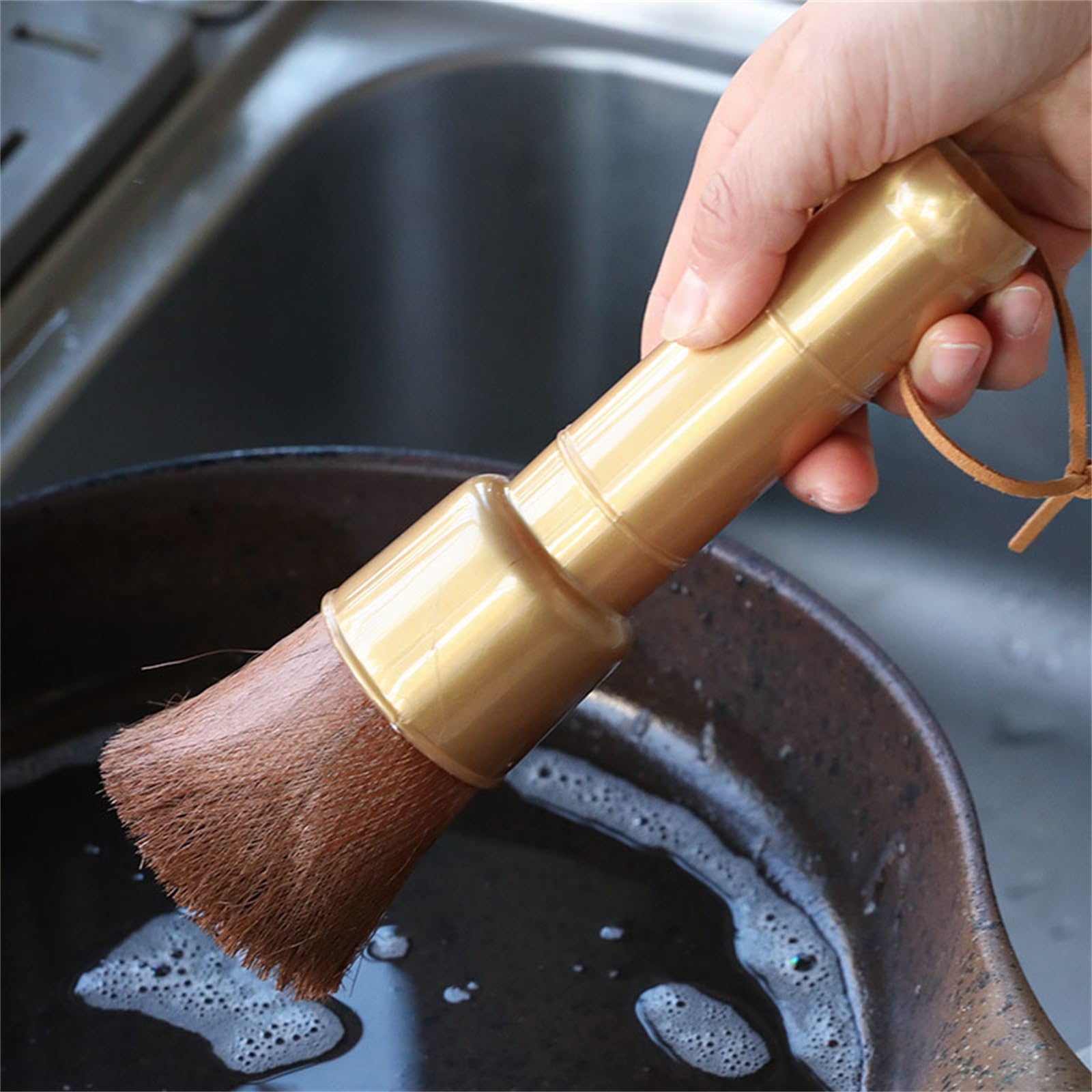 Cepillo para Ollas de Cocina Cepillo de Olla Limpieza Cocina con Mango plástico para Fregaderos y Encimeras de Cocina