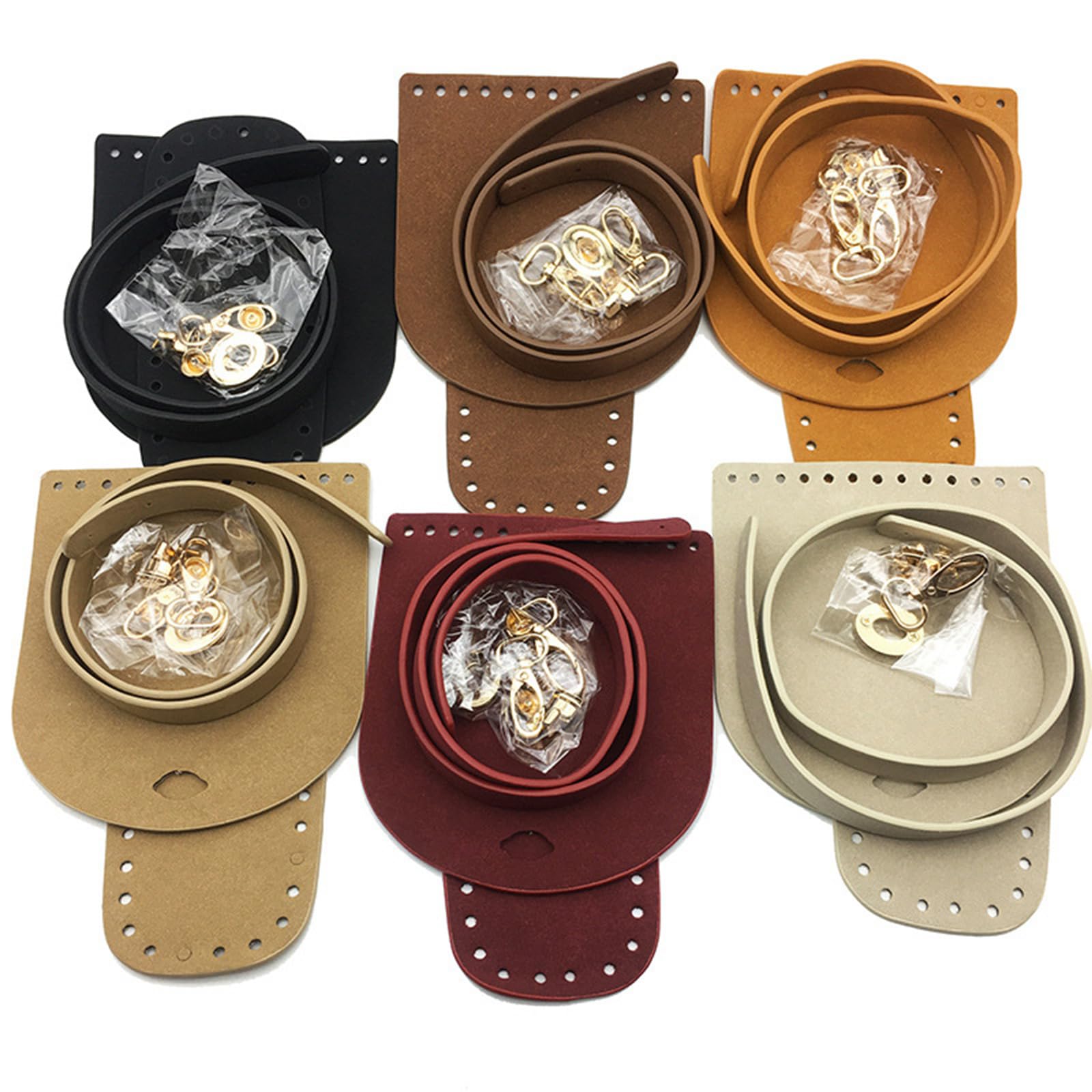 Handgefertigtes Häkeltaschen-Zubehör-Set mit verstellbarem Riemen, PU-Lederboden und Boden zum Basteln von Rucksäcken, Geldbörsen, Rucksäcken, Reparaturzubehör