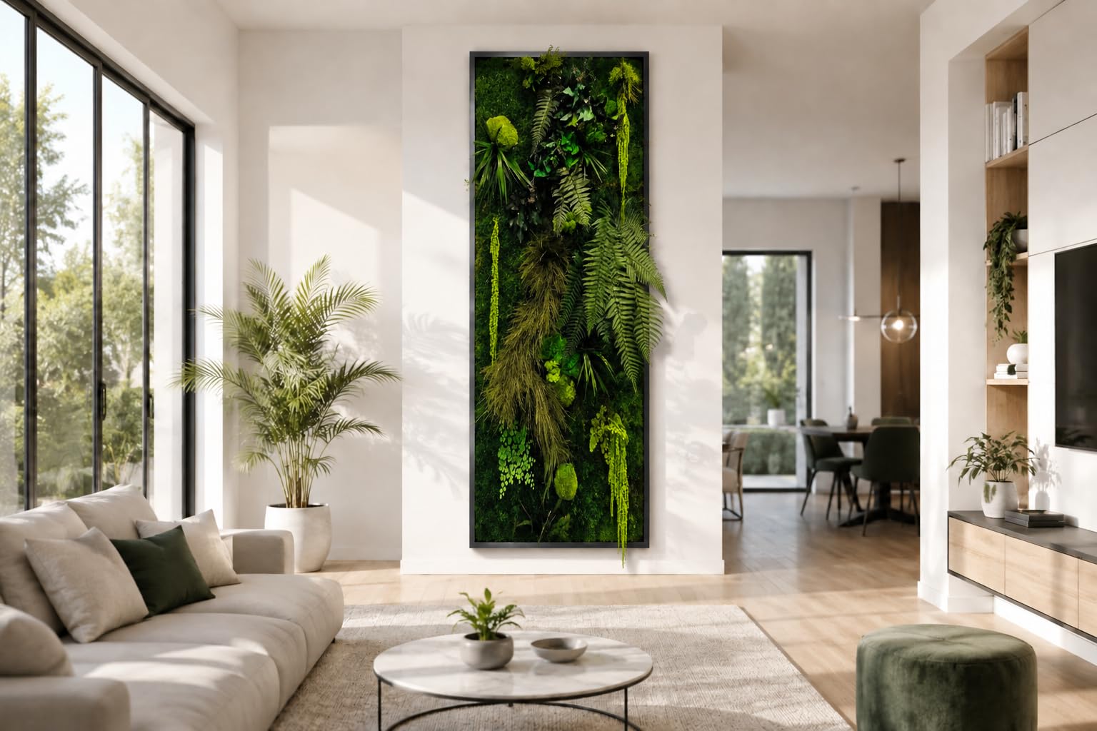 Mur Végétal stabilisé Intérieur JUNGLE Personnalisable - Kit DIY Facile avec Plantes Stabilisées Naturelles Sans Entretien - Décoration Murale Durable et Unique pour Salon, Bureau - Fabriqué en France
