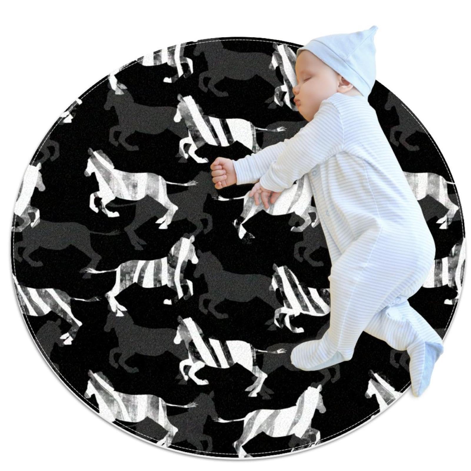 Tapis de bain zèbre antidérapant fini les glissades tapis rond 1m de chambre