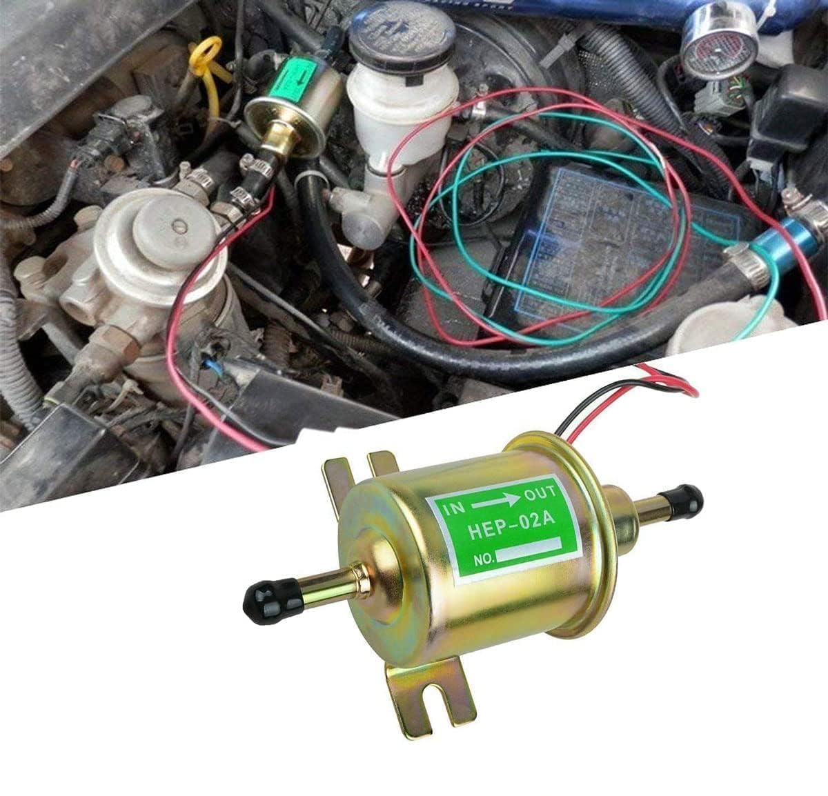 Pompa di Benzina Elettrica Universale 12V a Bassa Pressione - HEP-02A per Diesel e Carburante con Alimentazione Elettrica